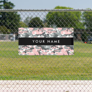 Pink und Gray Camouflage Ihr Name personalisieren Banner