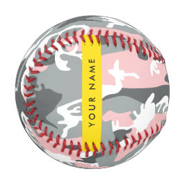 Pink und Gray Camouflage Ihr Name personalisieren Baseball