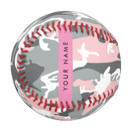Pink und Gray Camouflage Ihr Name personalisieren Baseball