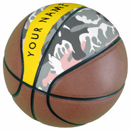 Pink und Gray Camouflage Ihr Name personalisieren Basketball