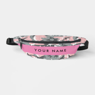 Pink und Gray Camouflage Ihr Name personalisieren Bauchtasche