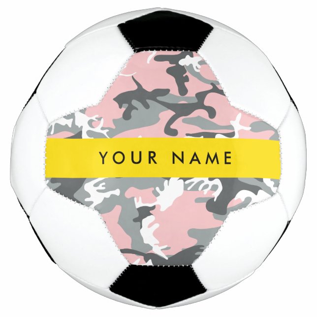 Pink und Gray Camouflage Ihr Name personalisieren Fußball (Vorderseite)