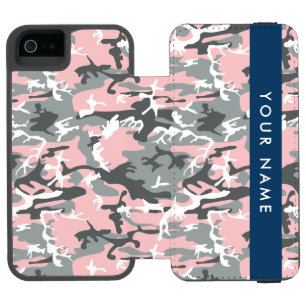 Pink und Gray Camouflage Ihr Name personalisieren Incipio Watson™ iPhone 5 Geldbörsen Hülle