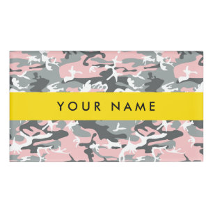 Pink und Gray Camouflage Ihr Name personalisieren Namenschild