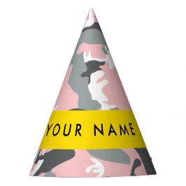Pink und Gray Camouflage Ihr Name personalisieren Partyhütchen