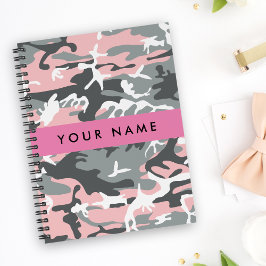 Pink und Gray Camouflage Ihr Name personalisieren Planer
