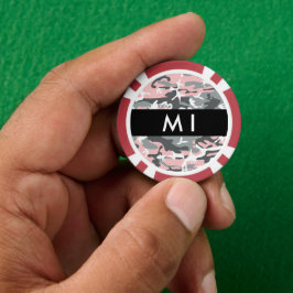 Pink und Gray Camouflage Ihr Name personalisieren Pokerchips