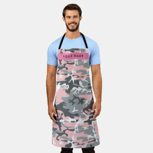 Pink und Gray Camouflage Ihr Name personalisieren Schürze