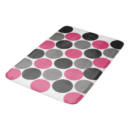 Pink und Gray Polika Dot Badematte