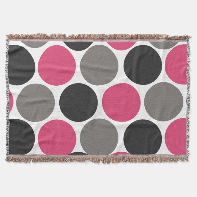 Pink und Gray Polika Dot Decke (Vorderseite)