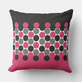 Pink und Gray Polika Dot Kissen