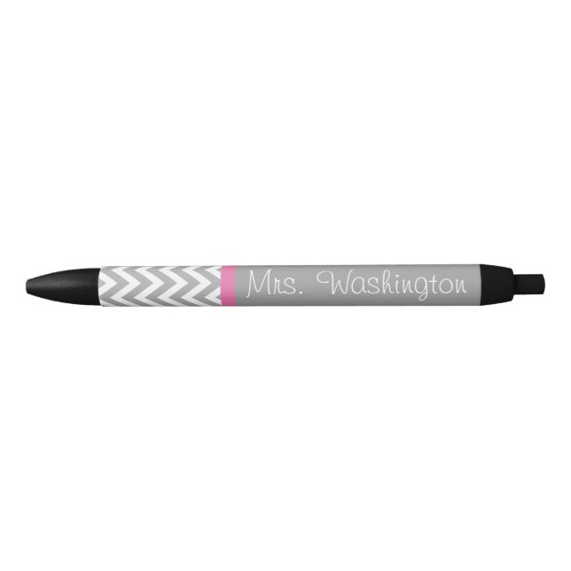 Pink und Gray Teachers Schreibstift Kugelschreiber (Vorderseite)