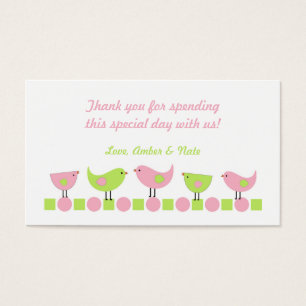 Pink und Green Birds Baby Dusche Gefallen
