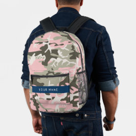 Pink und Green Camouflage Ihr Name Persönlich gest Bedruckter Rucksack