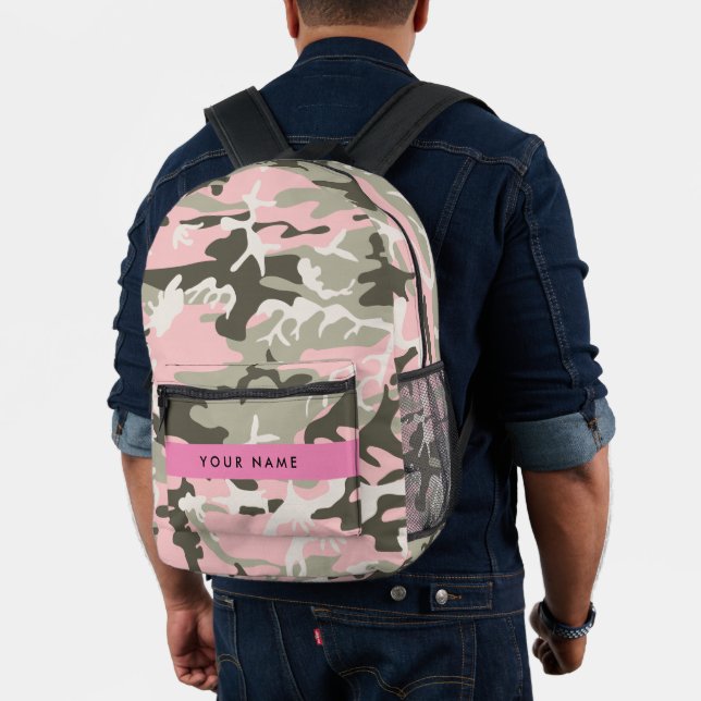 Pink und Green Camouflage Ihr Name Persönlich gest Bedruckter Rucksack (Insitu (Modell))