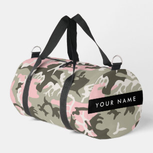 Pink und Green Camouflage Ihr Name Persönlich gest Duffle Bag