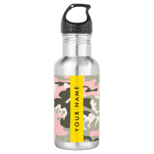 Pink und Green Camouflage Ihr Name Persönlich gest Edelstahlflasche