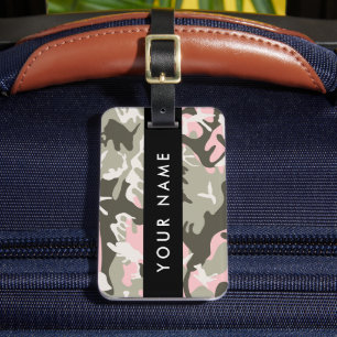 Pink und Green Camouflage Ihr Name Persönlich gest Gepäckanhänger