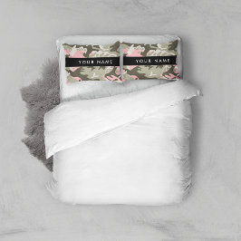 Pink und Green Camouflage Ihr Name Persönlich gest Kissenbezug