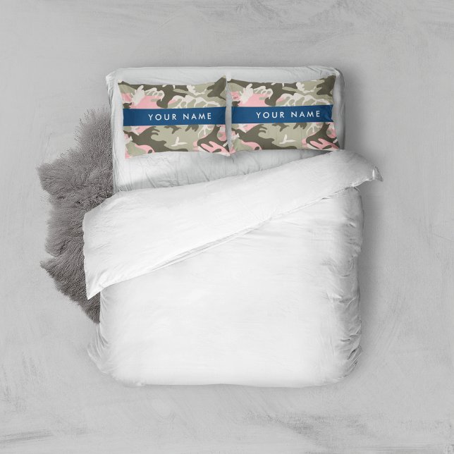 Pink und Green Camouflage Ihr Name Persönlich gest Kissenbezug (Von Creator hochgeladen)