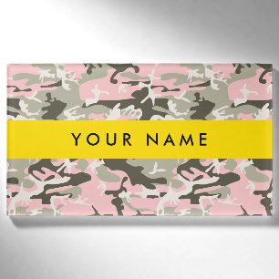 Pink und Green Camouflage Ihr Name Persönlich gest Namenschild