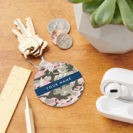 Pink und Green Camouflage Ihr Name Persönlich gest Schlüsselanhänger