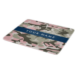 Pink und Green Camouflage Ihr Name Persönlich gest Schneidebrett