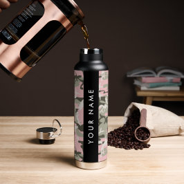 Pink und Green Camouflage Ihr Name Persönlich gest Trinkflasche