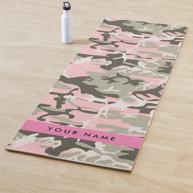 Pink und Green Camouflage Ihr Name Persönlich gest Yogamatte (Beispiel)