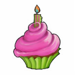 Pink und Green Cupcake Party Cake Topper Freistehende Fotoskulptur<br><div class="desc">Ein niedlicher rosa und grüner Kuchen mit einer Kerze auf der Oberseite,  perfekt für jede Feier.  Entspricht auch den</div>