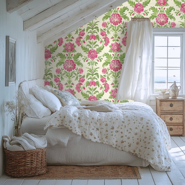 Pink und Green Damask Muster Tapete (Von Creator hochgeladen)