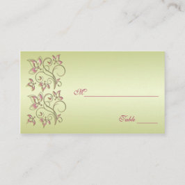 Pink und Green Floral Placecards Platzkarte