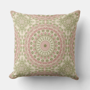 Pink und Green Mandala Muster Kissen