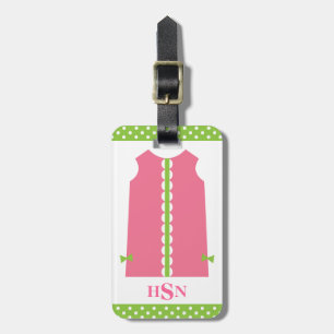 Pink und Green Monogram Shift Dress Luggage Tag Gepäckanhänger