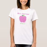 Pink und Green Polka Dot Teacher's Apple