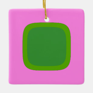 Pink und Grün 1105 - Groovy Retro Style Art Keramikornament