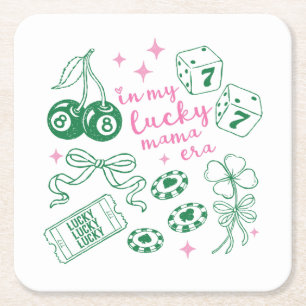 Pink und Grün in meiner Lucky Mama Era zum St. Pat Rechteckiger Pappuntersetzer