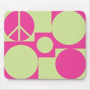 Pink und grüne Friedenspunkte Mousepad