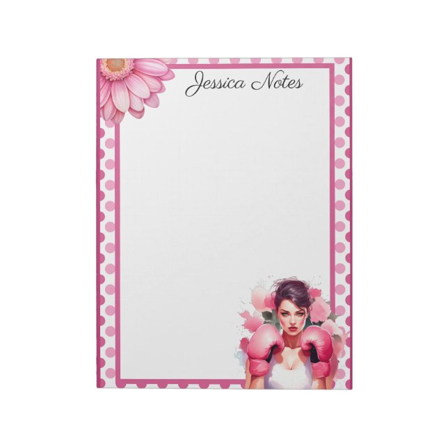 Pink und Hübscher Bluterbauchkrebs Notizblock (Rotiert)