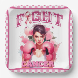 Pink und Hübscher Bluterbauchkrebs Pappteller