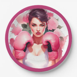 Pink und Hübscher Bluterbauchkrebs Pappteller