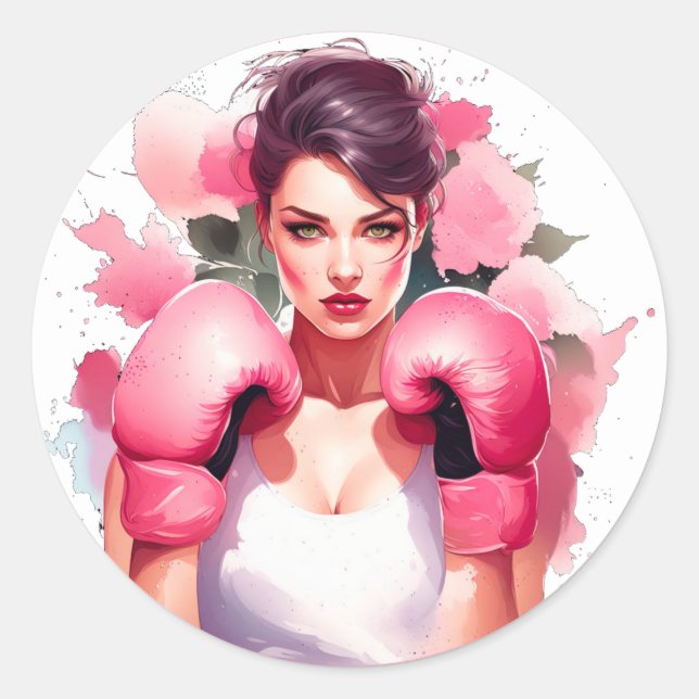 Pink und Hübscher Bluterbauchkrebs Runder Aufkleber (Vorderseite)