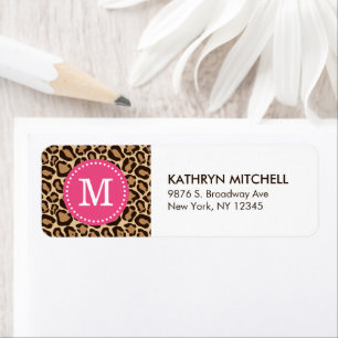 Pink und Leopard Print Custom Monogram