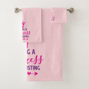 Pink und Lila Als Prinzessin zu sein ist anstrenge Badhandtuch Set