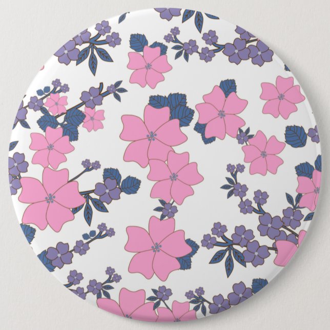 PINK UND LILA BLUME BUTTON (Vorderseite)