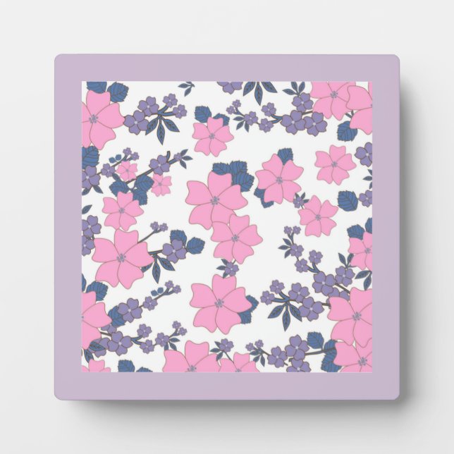 PINK UND LILA BLUME FOTOPLATTE (Vorderseite)