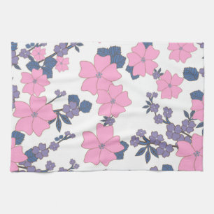 PINK UND LILA BLUME GESCHIRRTUCH