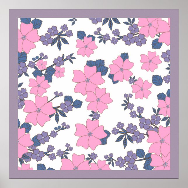 PINK UND LILA BLUME POSTER (Vorne)