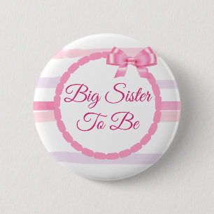 Pink und Lila Bow Big Sister zu sein Baby Dusche Button