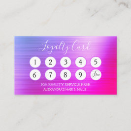 Pink und Lila Business Fox Loyalty Punch Treuekarte